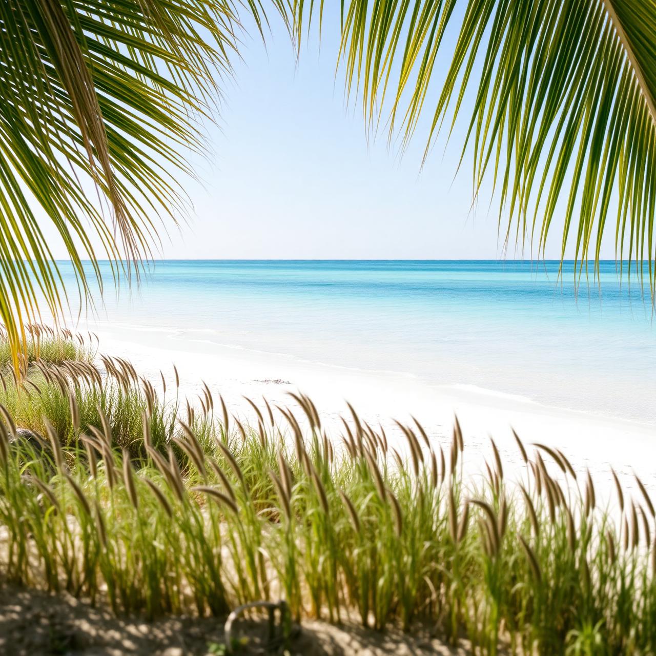 Gulf Breeze, Florida beach with sea oats and turquoise water